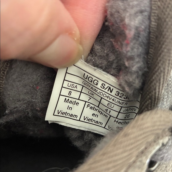 UGG Women’s 8 Chukka Neumel Boots Gray Suede Sherpa Lined Lace Up Ankle - Picture 6 of 9